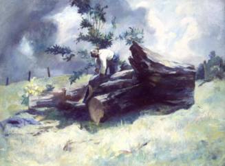 Bill Loper with Big Tree Trunk