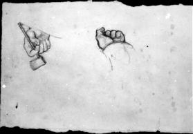 Untitled (study of two hands, one holding a pipe)