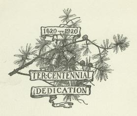 The Courtship of Miles Standish, Tercentennial Dedication (drawing of pine branch with bells)