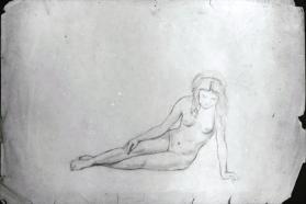 untitled (study of recumbent female nude, for Apotheosis of the Family)