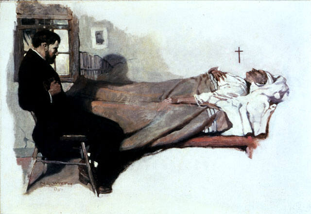 Sat all night by his bedside