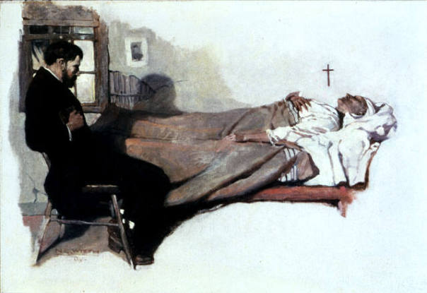 Sat all night by his bedside