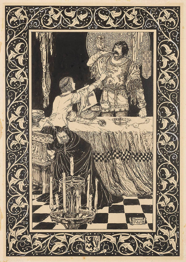 Untitled (Medieval Man and Woman at Table)