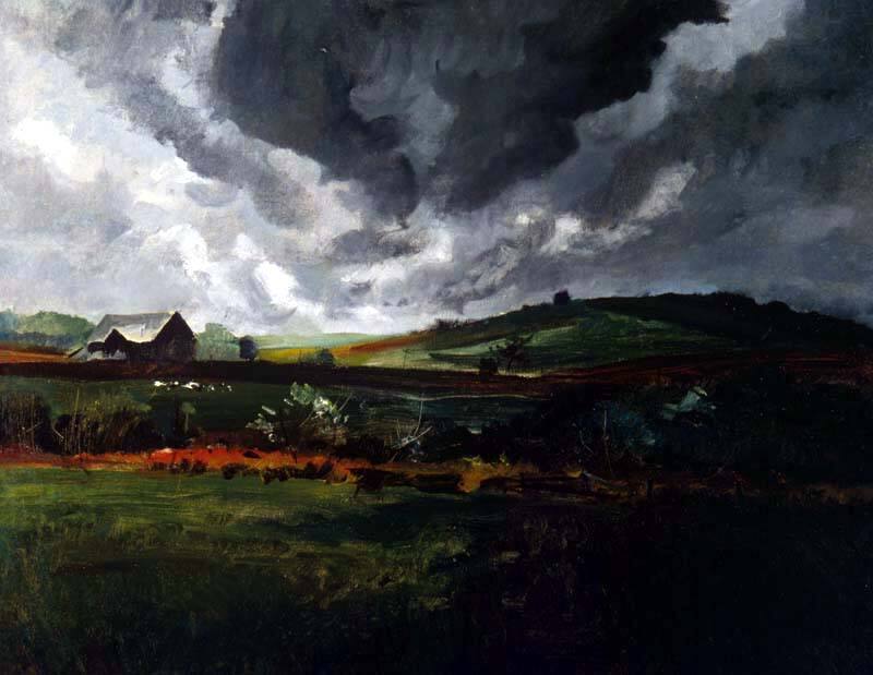 Kuerners Barn and Hill (oil #02)