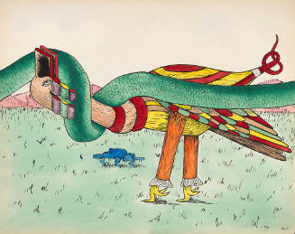 Plate #8 | Behind him, skipping on its toes, | (Please do not ask me where its face is) | The Polynesian Wig-wag shows | A ballet dancer's airs and graces.