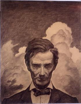 Portrait of Abraham Lincoln, composition drawing