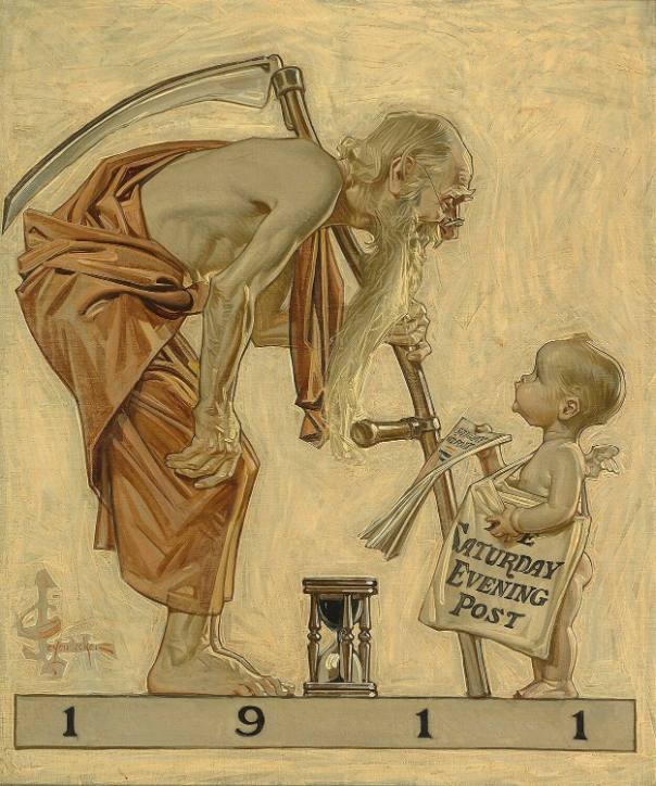 Father Time and the New Year Baby