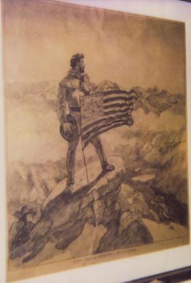 Fremont and the Pathfinder Flag, composition drawing