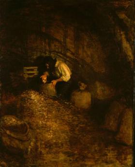 I was kept busy all day in the cave, packing the minted money into bread-bags