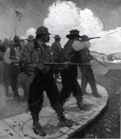 untitled (men shooting at target)