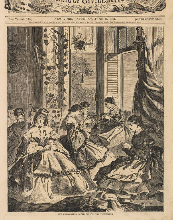 The War - Making Havelocks for the Volunteers