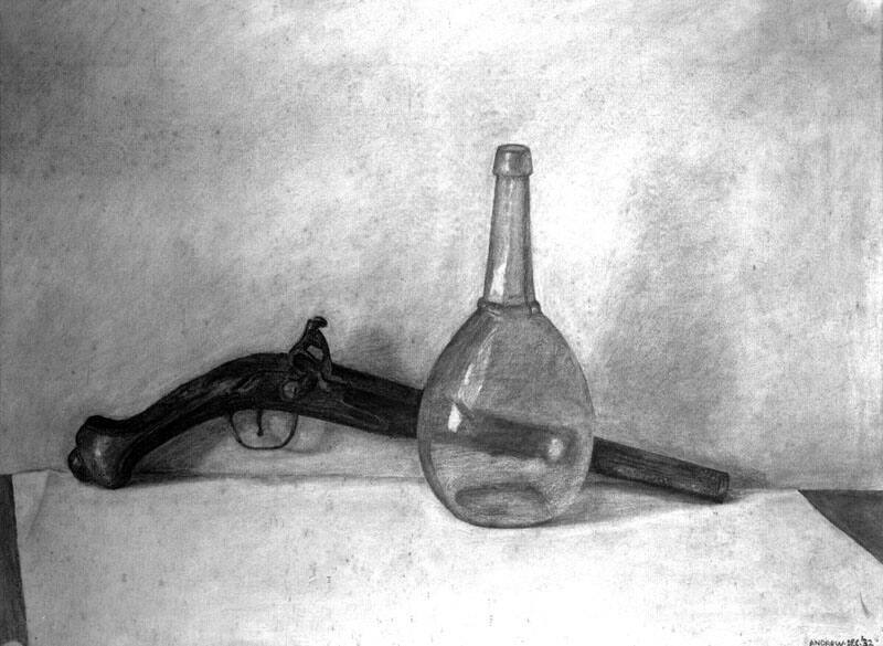 Pistol and Bottle
