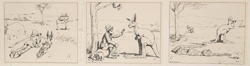 Hunter, Kangaroo and Snake