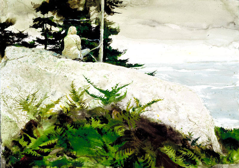 Toward Monhegan, Study for On The Edge