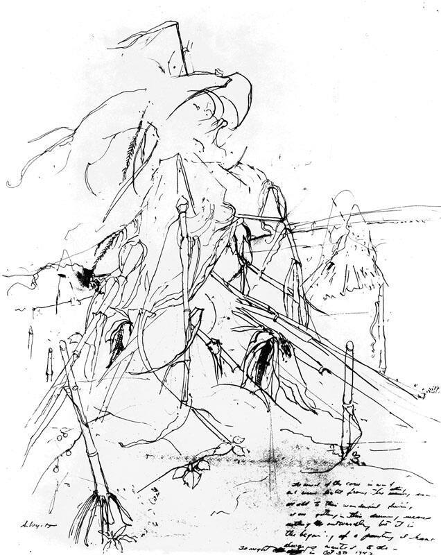 Corn Stalks, Study for Winter Corn Fields