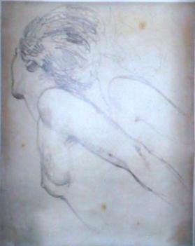 untitled (drawing of a nude female, waist to head)