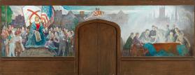 St. Andrew's School mural, presentation painting