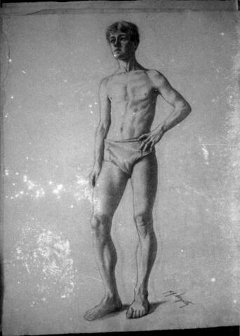 untitled (semi-nude male figure, standing)