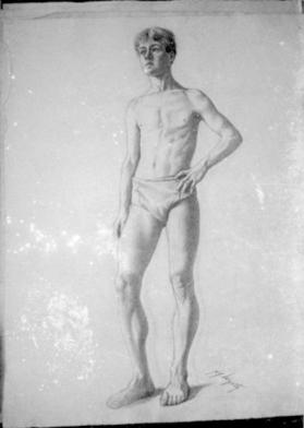 untitled (semi-nude male figure, standing)