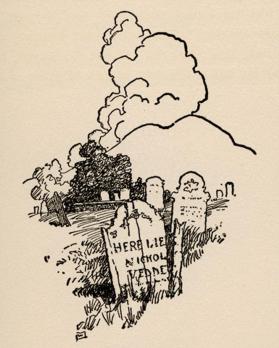 Rip Van Winkle, untitled drawing (Grave of Nicholas Vedder)