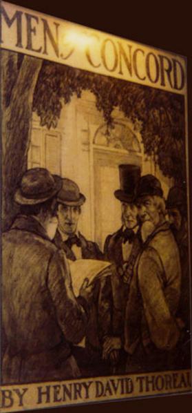 Men of Concord, cover illustration, composition drawing