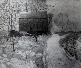 title unknown (Chadds Ford landscape with barn)