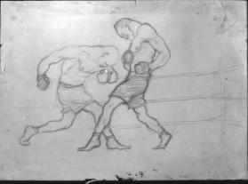 Untitled (study of two boxers fighting)