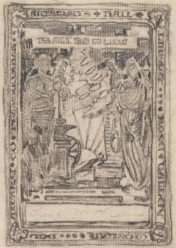 Study for bookplate for Rose Valley Library