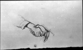 study of two hands, posed in a handshake