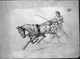 Untitled (study of a horse and carriage)