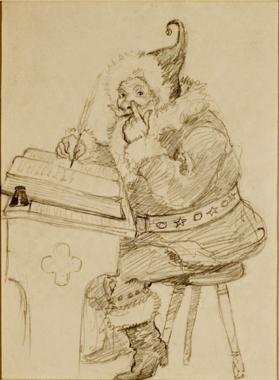 untitled (Santa sitting at high desk)