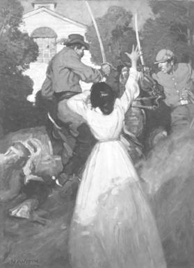 'Genie had grasped Philip's saddle, and was clinging there.  "Please!  Please!" she begged. "Oh, my god, Philip, he'll kill you!"