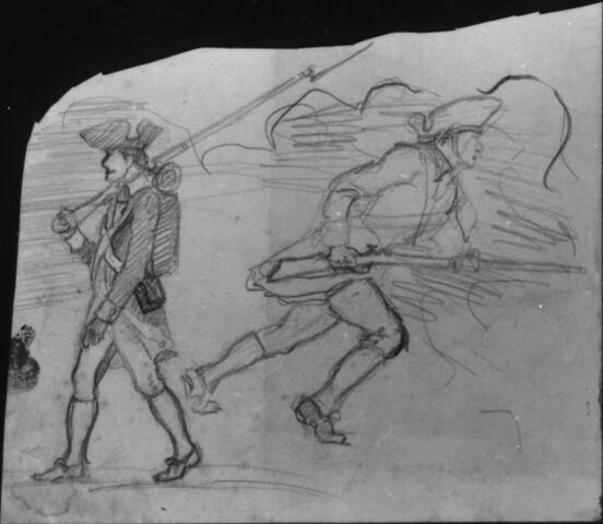 Untitled (study of colonial militia men)
