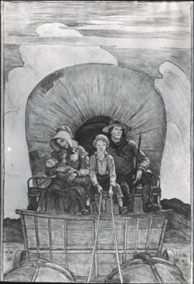 The Pioneers, composition drawing