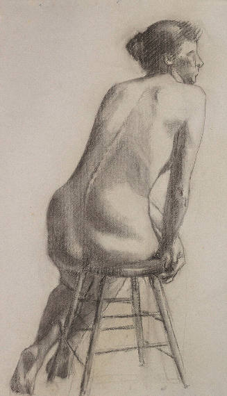 Seated Female Nude, Back View