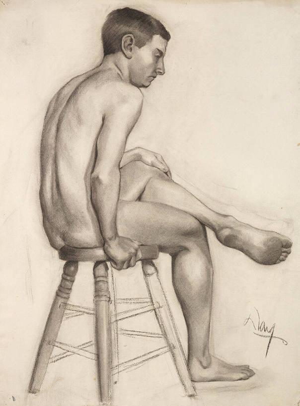 Seated Male Nude