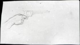 study of a hand holding a pistol