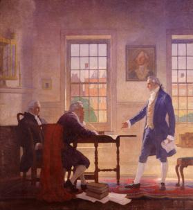 The Hamilton Mural (Alexander Hamilton addressing George Washington and Robert Morris)