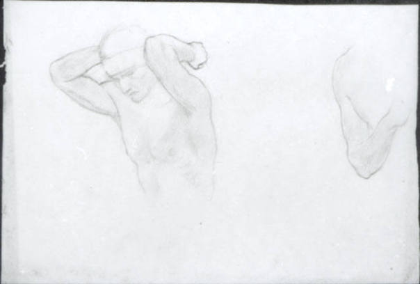 untitled (studies for male figure carrying weight, Apotheosis of the Family)