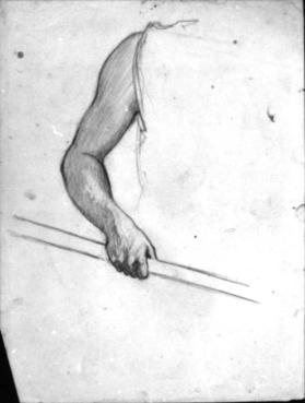 arm and hand study; verso, study of two sickles