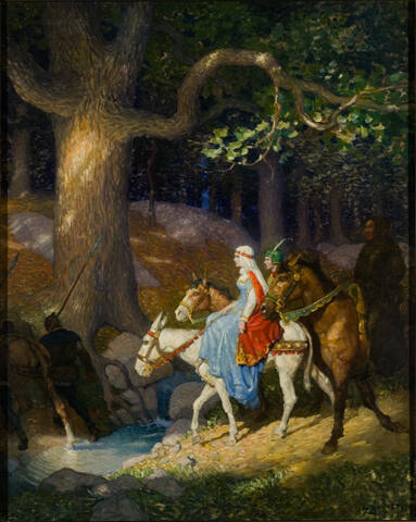 Robin and His Mother Go to Nottingham Fair
The road wound in and about the forest, and at noon they came to a part where the trees nigh shut out the sky.