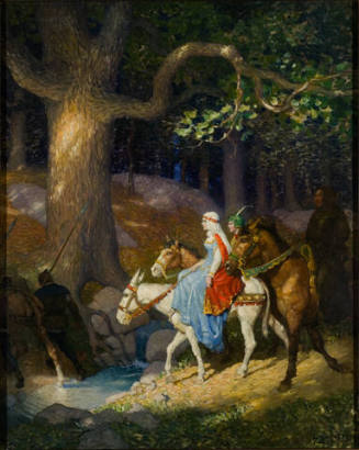 Robin and His Mother Go to Nottingham Fair
The road wound in and about the forest, and at noon they came to a part where the trees nigh shut out the sky.