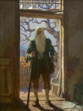 "It was with some difficulty that he found the way to his own house, which he approached with silent awe, expecting every moment to hear the shrill voice of Dame Van Winkle."