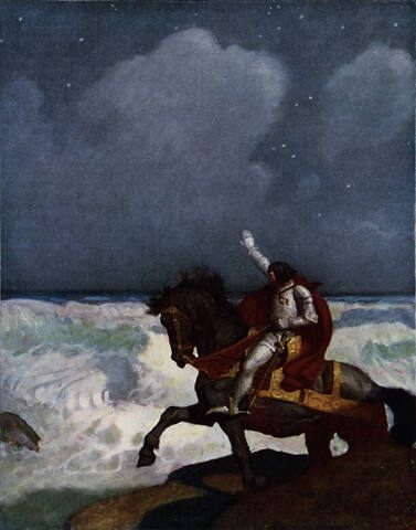 When Sir Percival came nigh the brim, and saw the water so boisterous, he doubted to overpass it