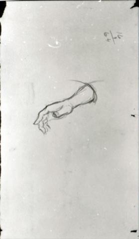 study of a hand  (verso: study of a music box)