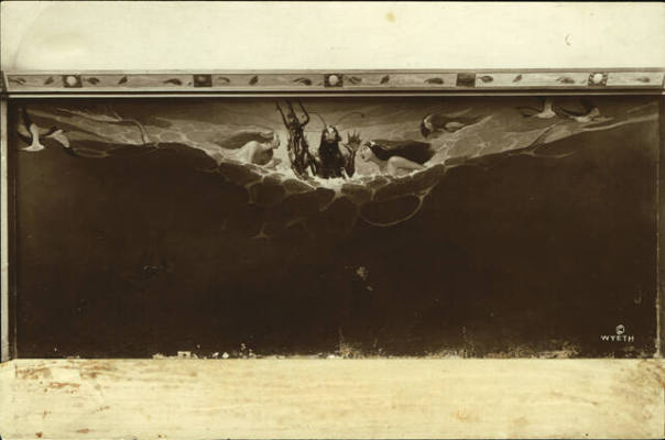 One wall of mural in situ. Label on reverse of photograph: ELLIS  PHOTOGRAPHERS / 1628 CHESTNUT…