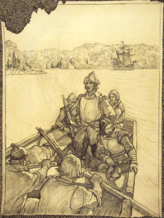 Captain George Waymouth on the Georges River, composition drawing