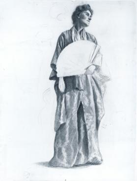 untitled (study of woman in kimono)