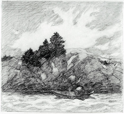 Black Spruce Ledge, composition drawing