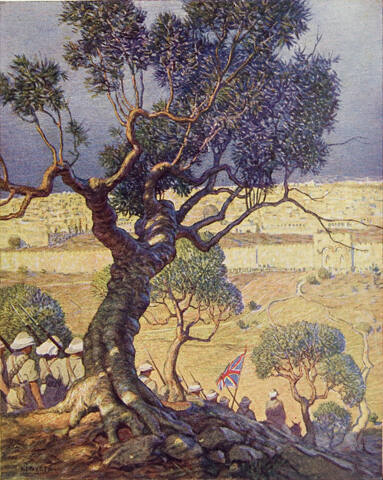 What the Crusader Dreamed of Has Now Come True--The English Troops Descending the Mount of Olives